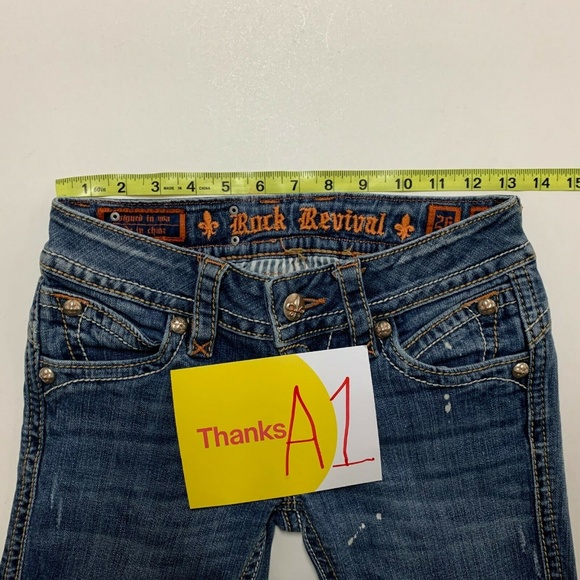 Rock Revival Patti Boot Cut Blue Jeans Sz 26x32 Fl - Picture 5 of 8